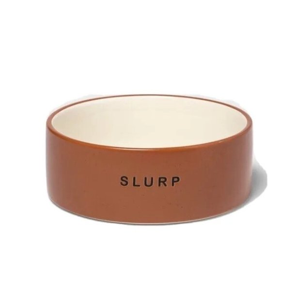 Ceramic Dog Water Bowl - Brown - 4 cups - Boots & Barkley - Picture 1 of 3